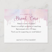 Pastel Pink Dripping Bread Care Instructions サンキューカード (正面)
