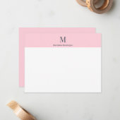 Pastel Pink Elegant Personalized Name ノートカード (正面/裏面インサイチュ)