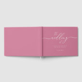 Pastel Pink Elegant Wedding Calligraphy ゲストブック (全面)