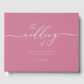 Pastel Pink Elegant Wedding Calligraphy ゲストブック (正面)