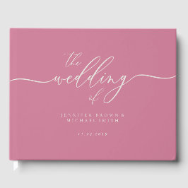 Pastel Pink Elegant Wedding Calligraphy ゲストブック