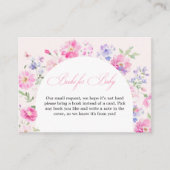 Pastel Pink Floral Arch Baby Shower Books For Baby エンクロージャーカード (正面)