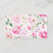 Pastel Pink Floral Arch Baby Shower Diaper Raffle  エンクロージャーカード (裏面)