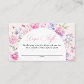 Pastel Pink Floral Arch Baby Shower Diaper Raffle  エンクロージャーカード (正面)
