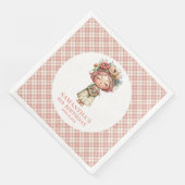 Pastel Pink Floral Fairy 4th Birthday Party Napkin (コーナー)