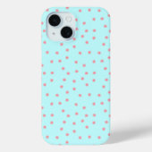 Pastel Pink Floral Pattern on Teal Background Case-Mate iPhoneケース (裏面)