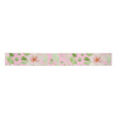 Pastel Pink Floral Pattern - Soft Blush Flowers サテンリボン (正面)