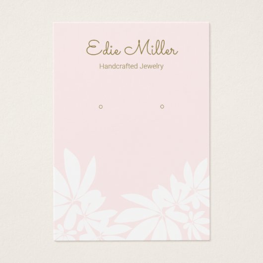Pastel Pink Floral Script Font  Earring (正面)