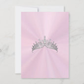 Pastel Pink - Floral & Silver Tiara Quinceanera サンキューカード (裏面)