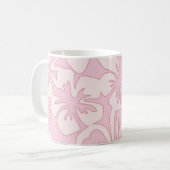 Pastel Pink Flower Art コーヒーマグカップ (正面左)