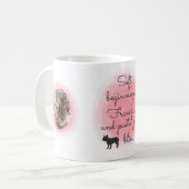Pastel Pink French Bulldog Custom Photo & Name コーヒーマグカップ (正面左)