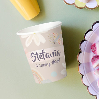 Pastel Pink Girl Birthday Сustom Paper cup 紙コップ