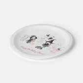 Pastel pink girl halloween birthday ペーパープレート (アングル)