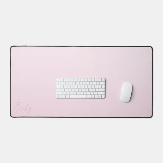 Pastel Pink Gradient Calligraphy Personalized デスクマット (キーボード&マウス)