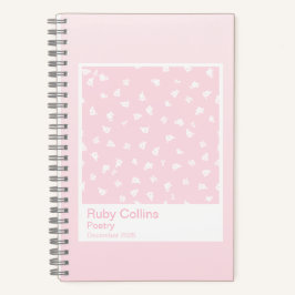 Pastel Pink Gradient Floral Aesthetic Notebook ノートブック