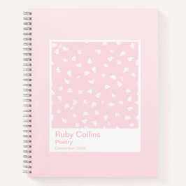 Pastel Pink Gradient Floral Aesthetic Notebook ノートブック