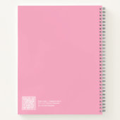 Pastel Pink Gradient Floral Aesthetic Notebook ノートブック (裏面)