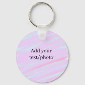 Pastel pink green add photo text watercolor retro  キーホルダー (裏面)