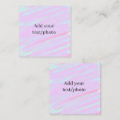 Pastel pink green add photo text watercolor retro  スクエア名刺 (正面/裏面)