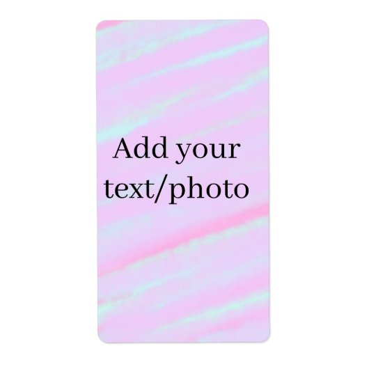 Pastel pink green add photo text watercolor retro  ラベル (正面)