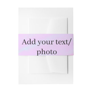 Pastel pink green add photo text watercolor retro  招待状ベリーバンド