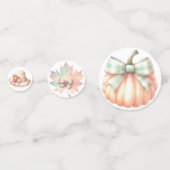 PASTEL PINK & GREEN FALL PUMPKINS & FLOWERS コンフェッティ (裏面)