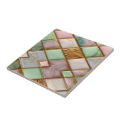 Pastel Pink Green Marble Mosaic Gold Luxury タイル (側面)