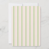 Pastel Pink & Green Stripes Border Retro Wedding セーブザデート (裏面)