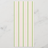 Pastel Pink & Green Stripes Retro Wedding Menu メニュー (裏面)