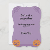 Pastel Pink Halloween Party Invitation with Pumpki (裏面)