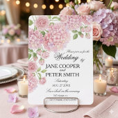 Pastel pink hydrangeas and roses Budget Wedding I 招待状