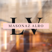 Pastel Pink Initial Personalized door sign ウィンドウサイン (シート2)