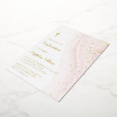 pastel pink ink and FAUX glitter | Confirmation 箔招待状 (回転した状態)