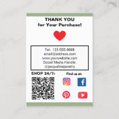 Pastel Pink Jewelry Earrings Social QR Codes 名刺 (裏面)