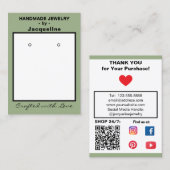 Pastel Pink Jewelry Earrings Social QR Codes 名刺 (正面/裏面)