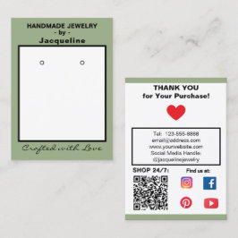 Pastel Pink Jewelry Earrings Social QR Codes 名刺