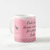 Pastel Pink Labrador Retriever Custom Photo & Name コーヒーマグカップ (正面左)