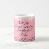 Pastel Pink Labrador Retriever Custom Photo & Name コーヒーマグカップ (中央)