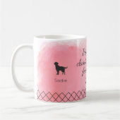 Pastel Pink Labrador Retriever Custom Photo & Name コーヒーマグカップ (左)