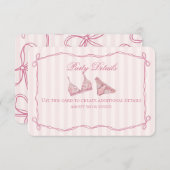 Pastel Pink Lace Lingerie Shower Details エンクロージャーカード (正面/裏面)