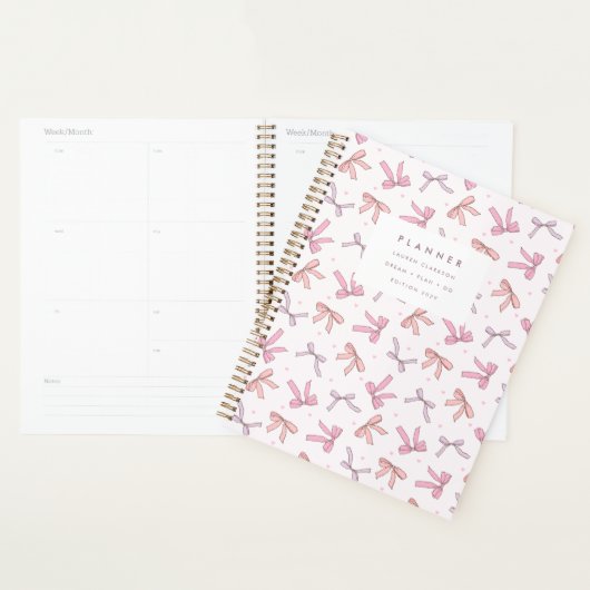 Pastel Pink & Lilac Bow Coquette Planner プランナー手帳 (ディスプレー)