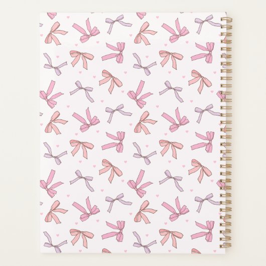 Pastel Pink & Lilac Bow Coquette Planner プランナー手帳 (裏面)