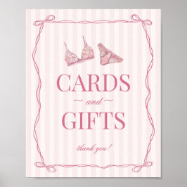 Pastel Pink Lingerie Bachelorette Cards & Gifts ポスター