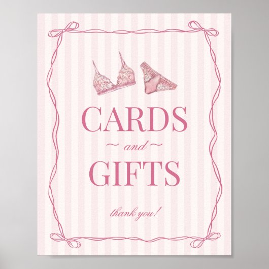 Pastel Pink Lingerie Bachelorette Cards & Gifts ポスター (正面)