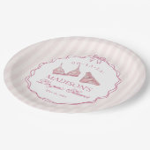 Pastel Pink Lingerie Shower Bachelorette Bridal ペーパープレート (アングル)