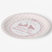 Pastel Pink Lingerie Shower Bachelorette Bridal ペーパープレート (アングル)