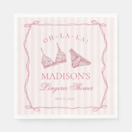Pastel Pink Lingerie Shower Bachelorette Party スタンダードランチョンナプキン