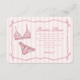 Pastel Pink Lingerie Shower Panties Please エンクロージャーカード