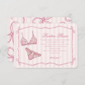 Pastel Pink Lingerie Shower Panties Please エンクロージャーカード (正面/裏面)