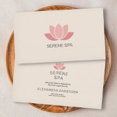 Pastel Pink Lotus Flower - Spa Salon 名刺